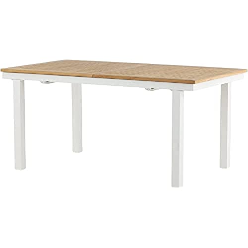 Venture Home Panama - Table - 160/240 * 90 - VIT Alu/Teak, White|nature von Venture Home