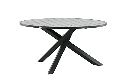 Venture Home Parma - Table ø 140 - Black Alu/Grey aintwood von Venture Home