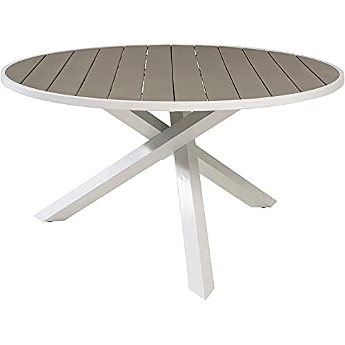 Venture Home Parma - Table ø 140 - White alu/Grey aintwood von Venture Home