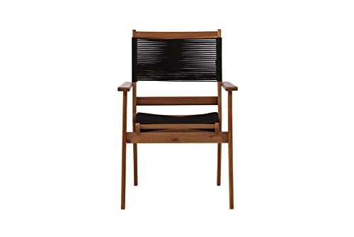 Venture Home Peter Stackable Dining Chair - Black Rope/Acacia KD von Venture Home