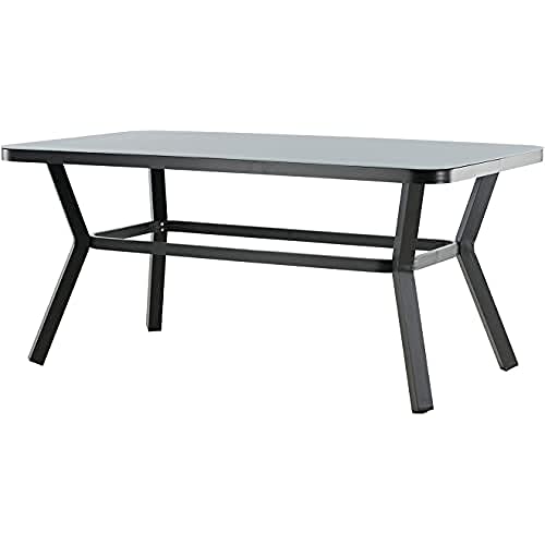 Venture Home Virya Dining Table - Black Alu/Grey Glass - small Table von Venture Home