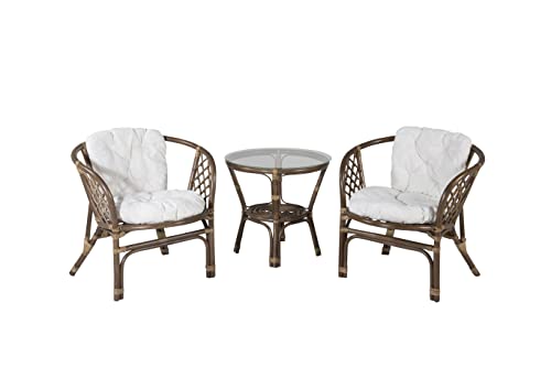 Venture Home WERA Café Set (2+1) Rattan/Offwhite Cushion von Venture Home