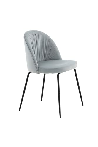 Wrinkles Dining Chair - Black Legs - Grey Velvet von Venture Home