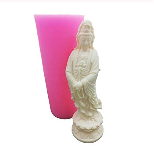 Chinesischer Buddha, Bodhisattva-Silikonform, für Kerzen, Seife, Schokolade, Fondant, Kuchendekoration, Dekoration, Werkzeug, Polymer-Aromatherapie, Epoxid-Ton, Backform von Venus valink