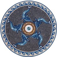 Atemberaubendes Handgemachtes Marmor Delfin-Mosaik | Perfekt Als Boden-, Tisch - Oder Pool-Kachel von VenusMosaics