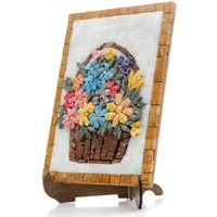 Bunte Blumen-Mosaik-Korb-Marmor-Fliesen-Kunst | Blumen-Mosaik-Wand-Kunst Für Neue Haus-Dekoration Blumen-Liebhaber-Geschenk von VenusMosaics
