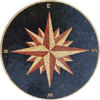 Compass Rose Nautical Mosaik Medaillon Bodenfliesen Für Tabletops Böden Und Pools von VenusMosaics