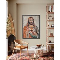 Jesus Marmor Mosaik Wandbilder Handgemachte Mosaik-Wandbilder von VenusMosaics