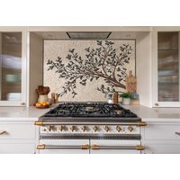 Küchenrückwand Fliesen Olivenbaum - Luxuriöse Marmor Mosaikfliese | Landhaus & Mediterrane Aufkantung Küchenrückwand Fliesen Olivenbaum - Luxuriöse Marmor Mosaikfliese | Landhaus & Mediterrane Aufkantung von VenusMosaics