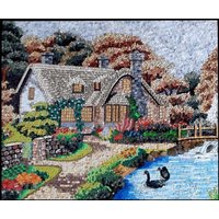 Landschaft Mosaik Wand Kunst Handgefertigte Marmor Mosaikfliese von VenusMosaics