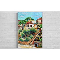 Landschaft Mosaik Wand Kunst Handgefertigte Marmor Mosaikfliese von VenusMosaics