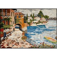 Landschaft Mosaik Wand Kunst Handgefertigte Marmor Mosaikfliese von VenusMosaics