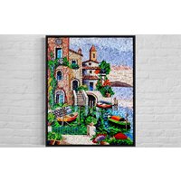 Mosaik Design Wand Kunst Landschaft Handgefertigtes Wandbild von VenusMosaics