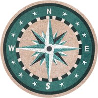 Mosaik Kompass Marmor Medaillon Bodenfliese von VenusMosaics