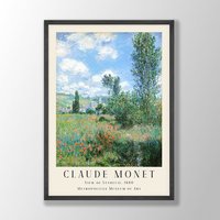 Claude Monet Kunstdruck | Blick Auf Vétheuil, Wandkunst, Jugendstil Drucke, Ausstellungskunst, Bauernhausdekor, Küchendruck von VenusseArt