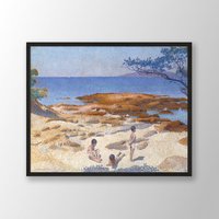 Henri Edmond Kreuz Kunstdruck | Strand Von Cabasson | 1891, Cross Poster, Küstenkunst, Museumsausstellungsplakat, Aquarellmalerei von VenusseArt