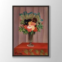 Henri Rousseau Kunstdruck | Blumenstrauß 1910, Poster, Wandkunst, Einweihungsgeschenk, Museumsausstellung Poster von VenusseArt