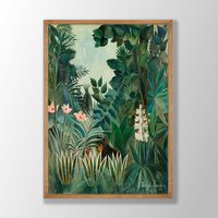 Henri Rousseau Kunstdruck | Der Äquatoriale Dschungel 1909, Poster, Wandkunst, Museumsausstellung Poster von VenusseArt