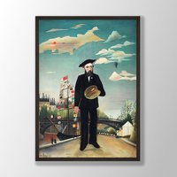 Henri Rousseau Kunstdruck | Selbst Porträt 1890, Poster, Wandkunst, Einweihungsgeschenk Geschenkidee, Museumsausstellung Poster von VenusseArt