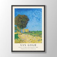 Van Gogh Druck | Allee in Arles Mit Häusern, Poster, Museumsausstellungsplakat, Gemälde, Museumswandkunst, Moderne Hauskunst von VenusseArt