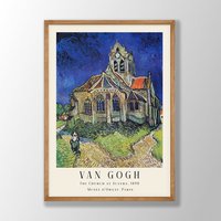 Van Gogh Druck | Die Kirche in Auvers, Poster, Museumsausstellung Gemälde, Museumswandkunst, Moderne Wohnkultur von VenusseArt