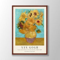 Van Gogh Druck | Vase Mit Zwölf Sonnenblumen, Poster, Museum Ausstellungsplakat, Gemälde, Museumswandkunst, Blumendruck von VenusseArt