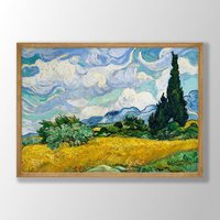 Van Gogh Druck | Weizenfeld Mit Zypressen, Poster, Museum Ausstellungsplakat, Gemälde, Museumsdruck, Bauernhausdekor von VenusseArt