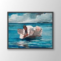 Winslow Homer Kunstdruck | Der Wasserfächer | 1888, Poster, Küstendruck, Museumsausstellung Aquarell Malerei von VenusseArt