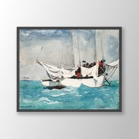 Winslow Homer Kunstdruck | Key West, Hauling Anchor | 1903, Poster, Küstendruck, Museumsausstellung Aquarell Malerei von VenusseArt