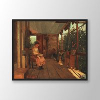 Winslow Homer Kunstdruck | Mädchen Schälen Erbsen | 1873, Bauernhaus Dekor, Poster, Museum Ausstellung Print, Aquarell Malerei von VenusseArt