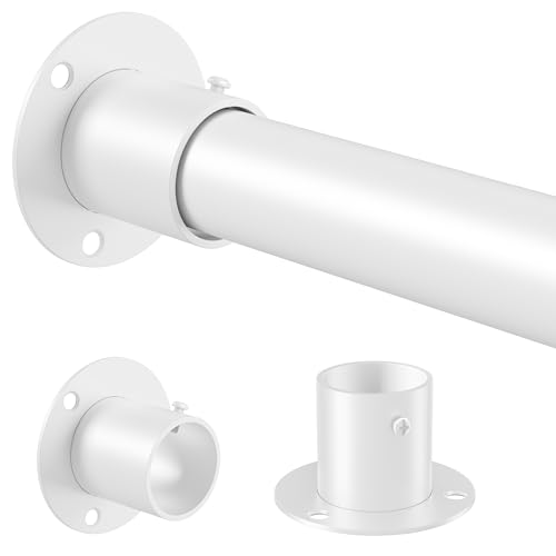 Venwemong Ausziehbare Garderobenstange, Stabile Edelstahl Kleiderstange Für Schrank & Aufbewahrung, Weiß, Länge 85–230cm, Durchmesser 32mm von Venwemong