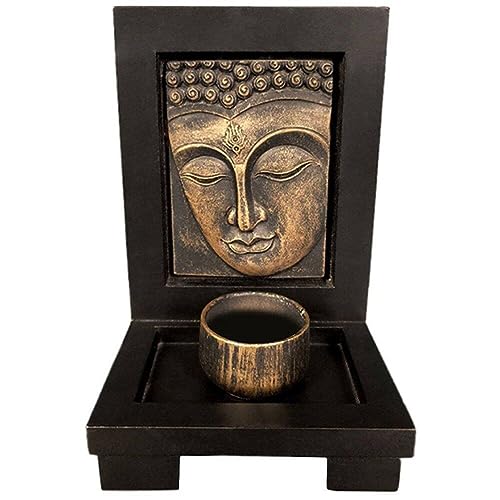 Buddha-Gesicht-Kerzenhalter, Teelichthalter im südostasiatischen Stil, Sammlerstück, Kunstwerk, Kerzenständer für Heimdekoration von Vepoty