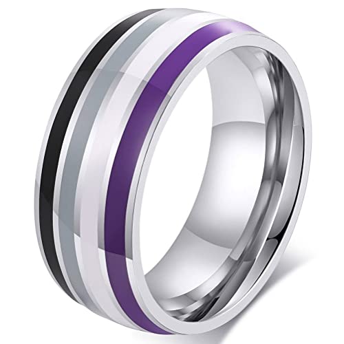 Regenbogenspinner Ring LGBT Pride Ring 8mm Pride Regenbogenring Versprechen Verlobungs Ehering Für Männer Frauen von Vepoty