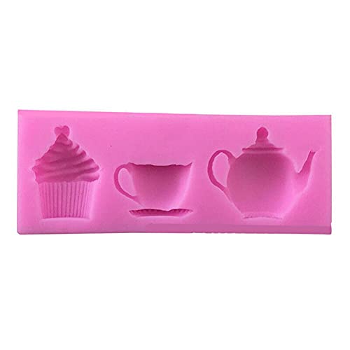 Silikon-Fondant-Kuchenform Teekanne Tasse Eiscreme-Form Kuchen Gebäck Dekoration Zuckerhandwerk Backform Backform von Vepoty