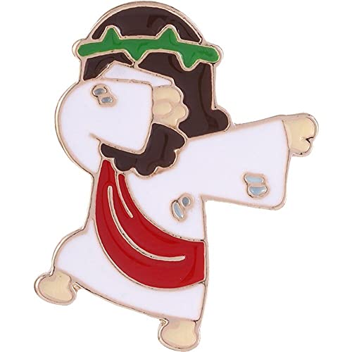 Vepoty Cartoon Jesus Revers Pin Badge Cute Jesus Messiah Brosche Christian Badge für Kleidung Hüte Dekoration von Vepoty