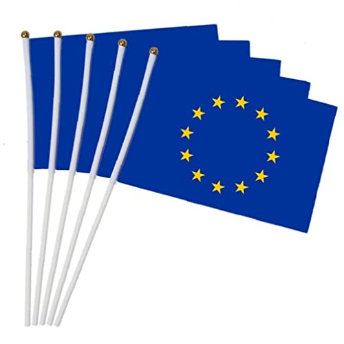 Vepoty Flagge Der Europäischen Union 10pcs Eu Stick Flagge Handwellenflagge Für Parades Bar School Sports Events von Vepoty