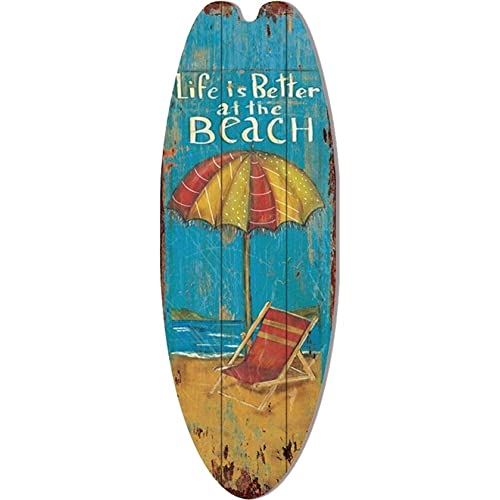 Vepoty Holz Surfbrett Schild Sommer Strand Druck Surfbrett Wandkunst Surfbrett Dekor Retro Surfbrett Haus Ornament von Vepoty