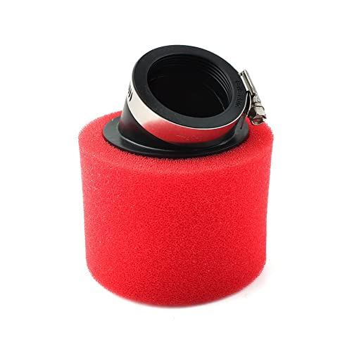 Vepoty Mehrzweck 50 Mm Roter Motorradluftfilter Für ATV Go Kart Moped Scooter -dirtrad Abgewinkelt von Vepoty