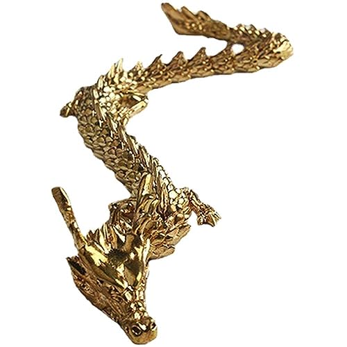 Vepoty Messing 3D bewegliche Drachenstatue Chinesisches Sternzeichen Drache Figur Skulptur Schmuck Drachen Modell für Home Office Dekoration von Vepoty