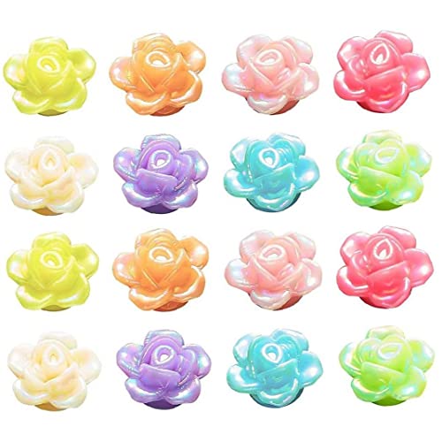 Vepoty Rose Blumenperlen 600pcs Flachback Perlen Charme Bunte Blumendekor Charms Für Scrapbooking -schmuckherstellung von Vepoty