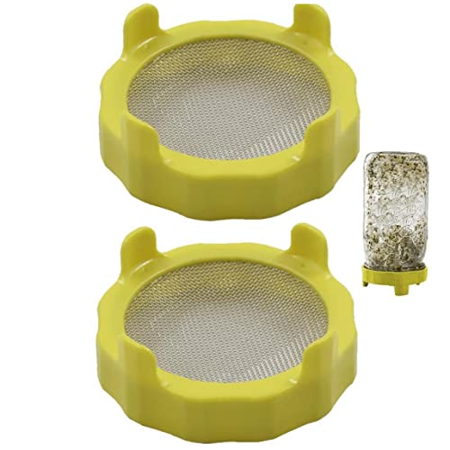 Vepoty Sprossen Deckel 2pcs Masonglas Spross Plastiksprout Edelstahlbildschirm Für Breite Mund Mason Gläser von Vepoty