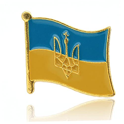 Vepoty Ukraine Flagge Brosche National Blumenbrosche Patriotische Abzeichen Revers Pins Personalisierte Knopfabzeichen Für Dekoration von Vepoty