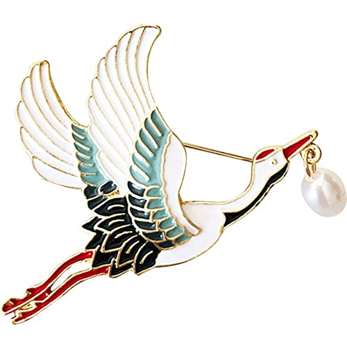 Vepoty Vögel Brosche Emaille Kranich Vogel Brosche Legierung Anstecknadel Tier Brosche Elegantes Kostümzubehör für Frauen Mädchen von Vepoty