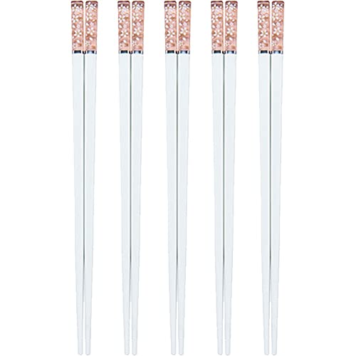 Vepoty Wiederverwendbare Essstäbchen 5 Paar Amber Sakura Japanische Essstäbchen rutschfeste Essstäbchen für Sushi-Lebensmittel für das Küchenrestaurant von Vepoty