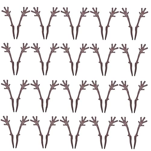 vepoty 20pcs Mini Plastikzweig Geweih Schneemann DIY Ornamente Weihnachten Kopfschmuck Schneemann Dekoration Handwerkszubehör von Vepoty