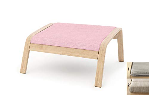Vepping Lude Mehrfarbiger Ersatzbezug für IKEA Poäng Sessel, Kissen nicht im Lieferumfang enthalten (Fußhocker-Design 2, Polyester, Pink) von Vepping Lude