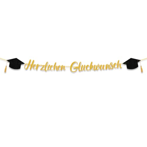 Abschluss Deko, Herzlichen Glückwunsch Girlande Gold, Abitur 2025 Deko Graduation Schulabschluss, Banner Girlande Abschluss für Abi Bachelor Prüfung Bestanden Abschlussfeier Dekoration Abschluss Deko, Herzlichen Glückwunsch Girlande Gold, Abitur 2025 Deko Graduation Schulabschluss, Banner Girlande Abschluss für Abi Bachelor Prüfung Bestanden Abschlussfeier Dekoration von VerLuky