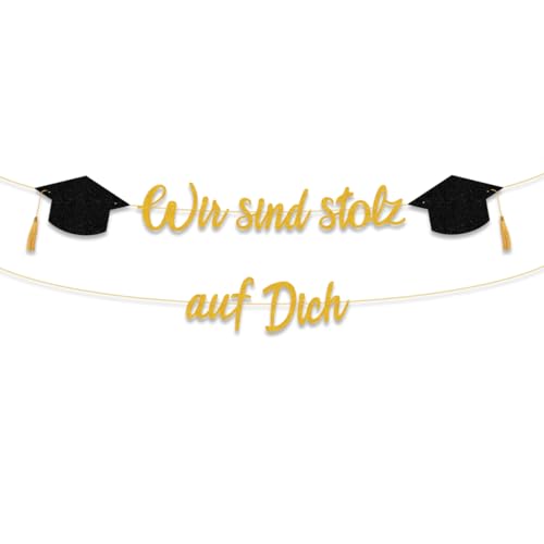 Abschluss Deko, Wir sind stolz auf Dich Girlande Gold, Abitur 2025 Deko Graduation Schulabschluss, Banner Girlande Abschluss für Abi Bachelor Prüfung Bestanden Abschlussfeiern Dekoration Abschluss Deko, Wir sind stolz auf Dich Girlande Gold, Abitur 2025 Deko Graduation Schulabschluss, Banner Girlande Abschluss für Abi Bachelor Prüfung Bestanden Abschlussfeiern Dekoration von VerLuky
