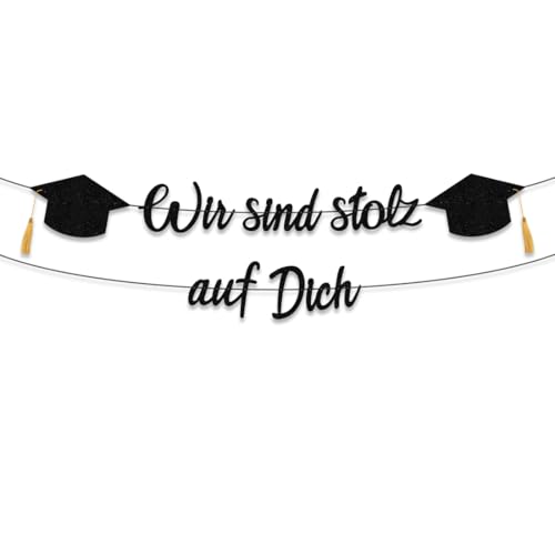 Abschluss Deko, Wir sind stolz auf Dich Girlande Schwarz, Abitur 2025 Deko Graduation Schulabschluss, Banner Girlande Abschluss für Abi Bachelor Prüfung Bestanden Abschlussfeiern Dekoration Abschluss Deko, Wir sind stolz auf Dich Girlande Schwarz, Abitur 2025 Deko Graduation Schulabschluss, Banner Girlande Abschluss für Abi Bachelor Prüfung Bestanden Abschlussfeiern Dekoration von VerLuky