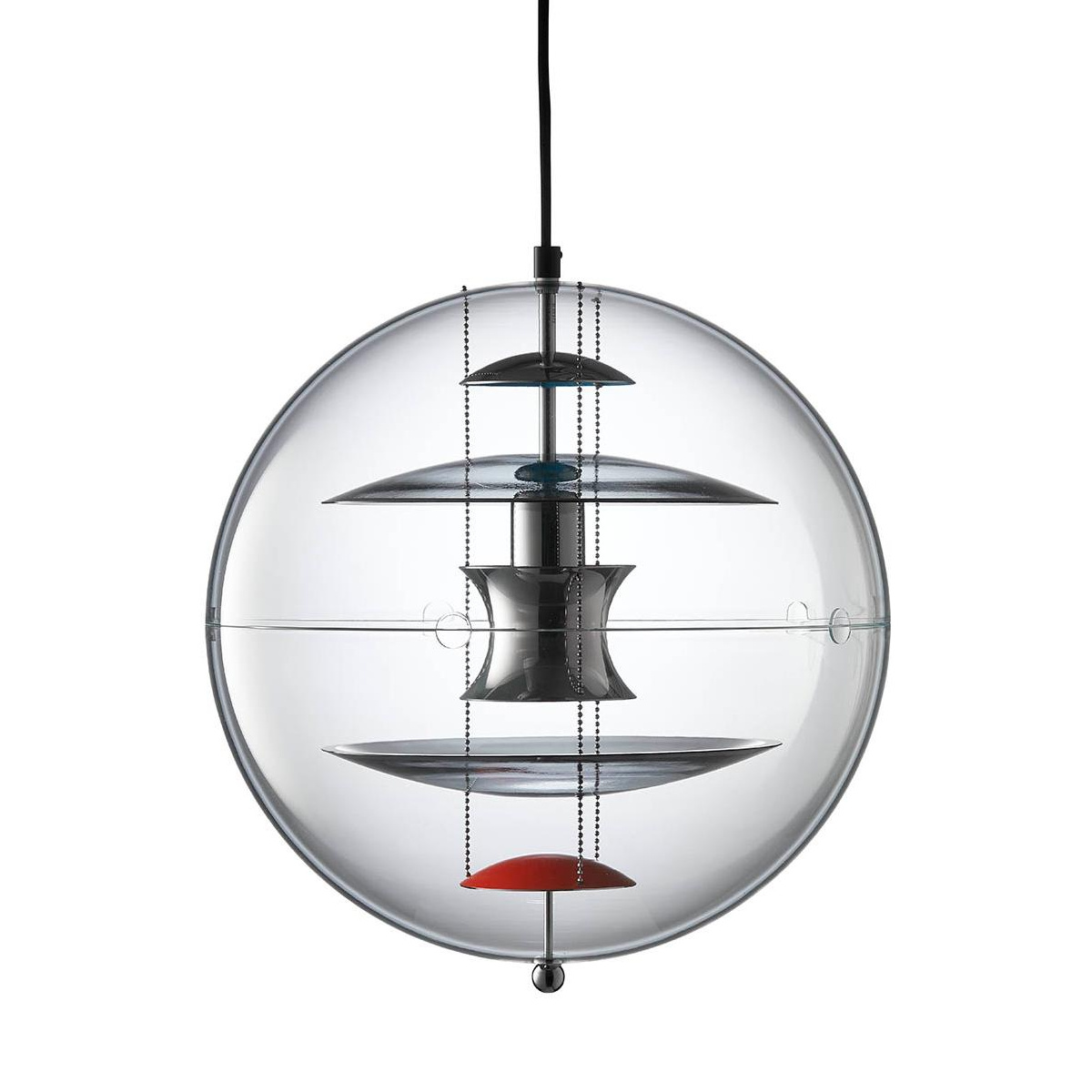 VerPan - VP Globe Colored Glass Pendelleuchte - orange, blau/Ø 40cm/Kabel schwarz von VerPan